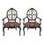 Pair of Vintage Carved Wood & Upholstered Armchairs For Sale