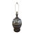Mid 20th Century Sgraffito Pottery Lamp Folk Art Style Birds Antelope For Sale