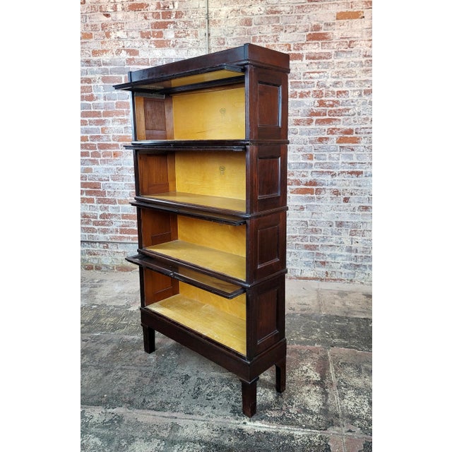 American Antique Macey Mahogany Lawyer's Bookcase 4 Stacks-C1910s For Sale - Image 3 of 10