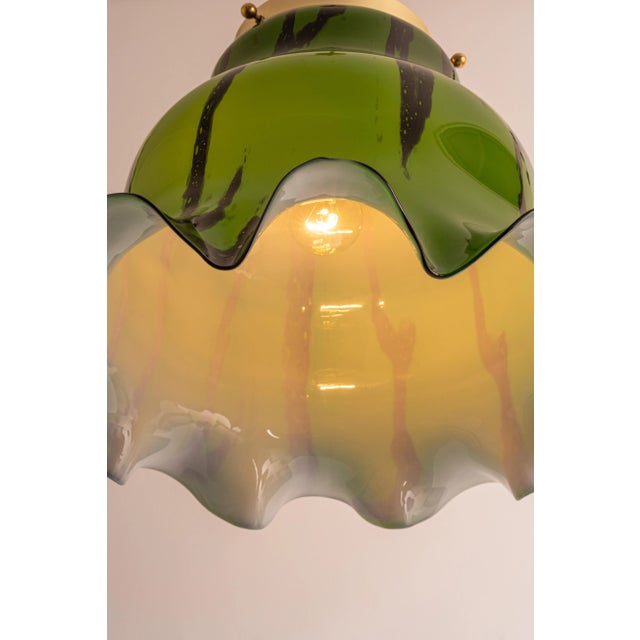 Orange Glass Pendant Light from Peill & Putzler, Germany, 1970 For Sale - Image 3 of 11