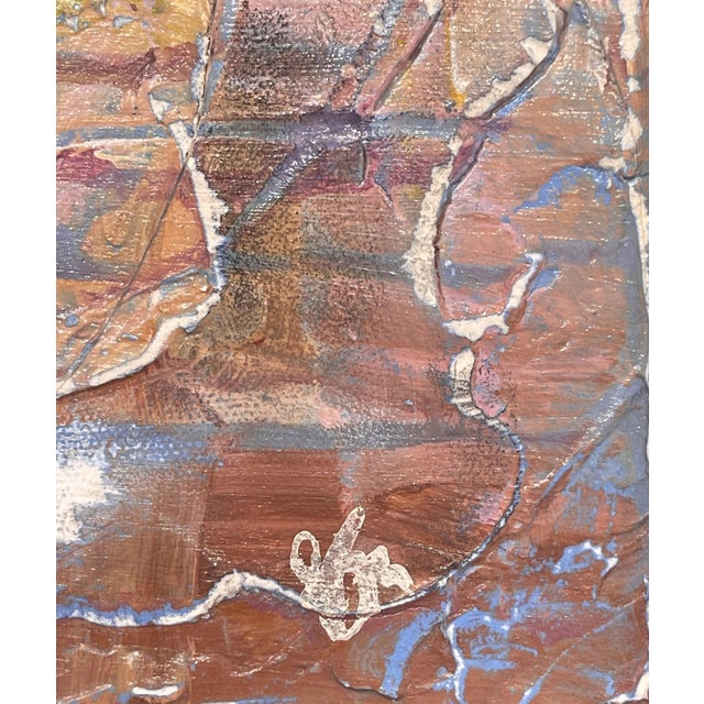 2000 - 2009 Reflection by Jennifer Bobola | Mixed Media abstract composition with layered textures and colors For Sale - Image 5 of 5