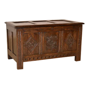19th Century English Oak Carved Blanket Chest