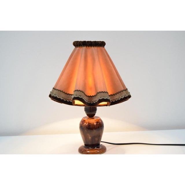 Beige Art Deco Ceramic Table Lamp, 1930s For Sale - Image 8 of 14