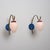 Italian Brass, Blue and Red Metal and Opaline Glass Sconces, 1950s, Set of 2 For Sale - Image 4 of 8