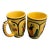Mid 20th Century Henriot Quimper Soleil Yellow Accent Mug Featuring Lady, 2 Available For Sale