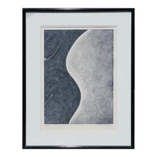 "Black Nude" Minimal Figurative Black and White Abstract Monotype Print, 21st Century For Sale