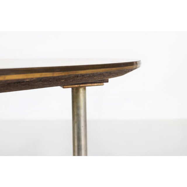 Gold Mid-Century Modern Tripod Coffee Table with Marble Print Top, 1960s For Sale - Image 8 of 11
