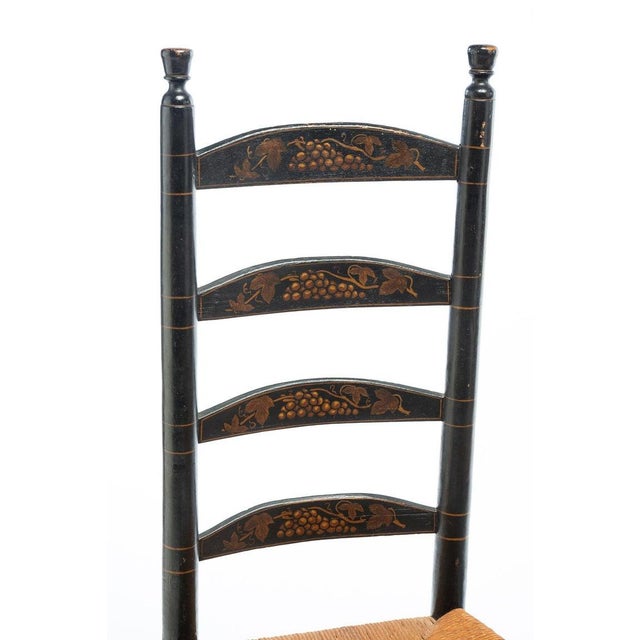 Set of Four Mid 19th Century Decorated Ladder Back Chairs For Sale - Image 4 of 4