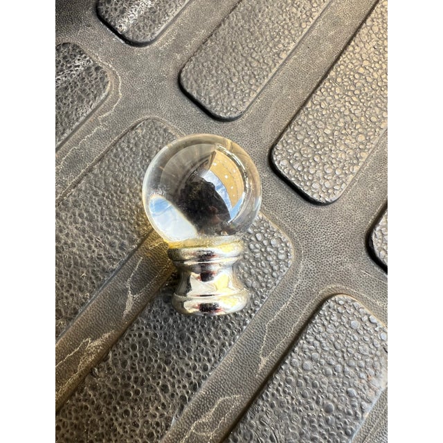 1980s Vintage Glass Stacked Lamps With Shades - Set of 2 For Sale - Image 5 of 5