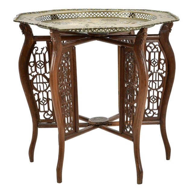 Chinese Table with Copper Top For Sale