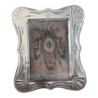 Late 20th Century Vintage Mikasa "Simone" Crystal Scalloped Picture Frame For Sale
