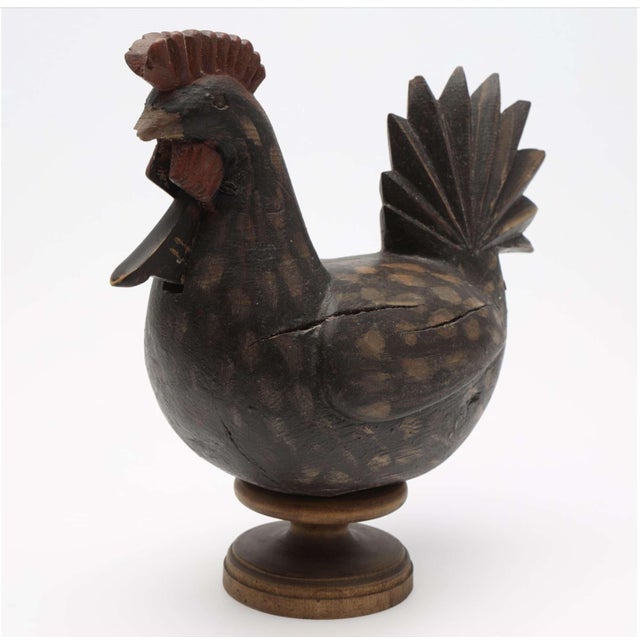 Swedish Folk Wooden Chicken Money Box & Egg Layer, 1920s, Set of 2 For Sale - Image 9 of 18