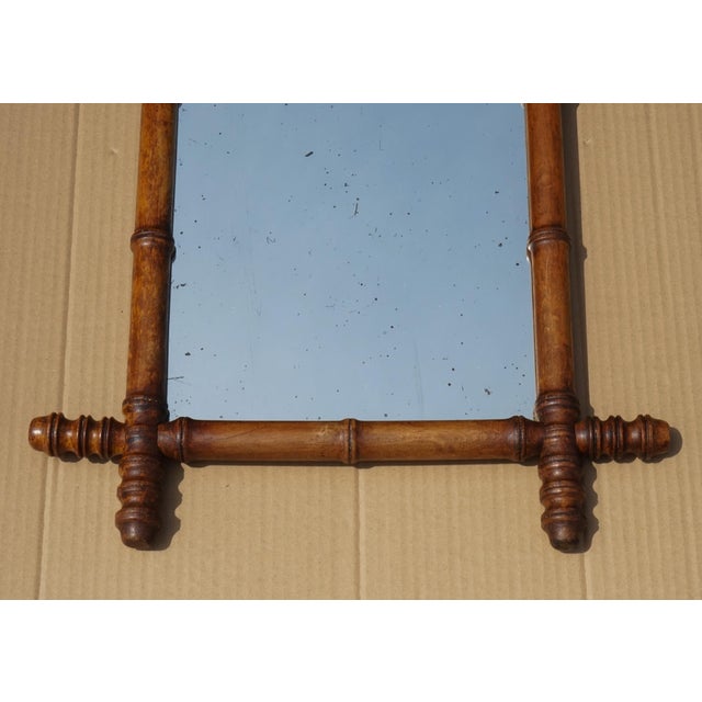 Antique English Faux Bamboo Wall Mirror For Sale - Image 3 of 9