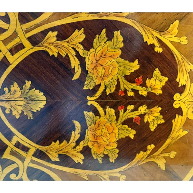 Antique Louis XVI Revival Musical Trophy Marquetry Coffee Table, C. 1890–1910 For Sale - Image 13 of 14