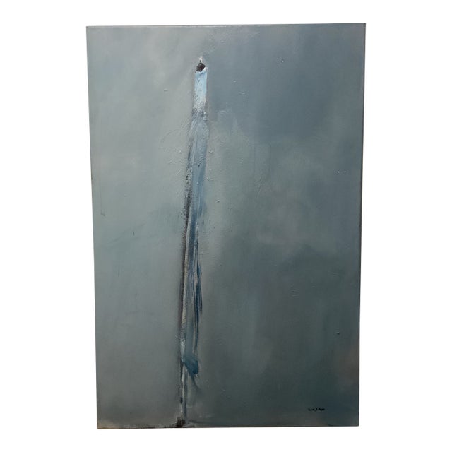 Taylor A. Moore Abstract Figural Painting in Blue For Sale