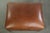 Cognac Cowhide Leather Ottoman with Decorative Nails For Sale - Image 6 of 10