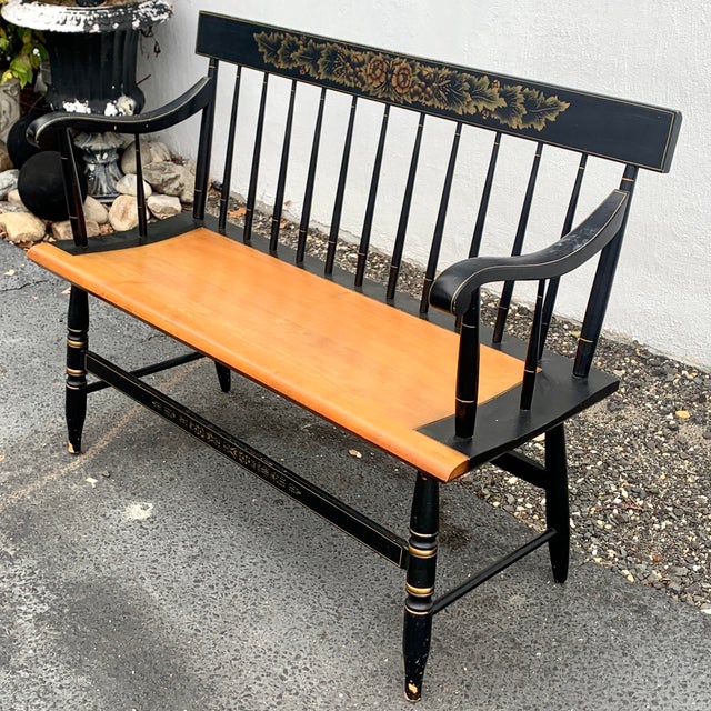 1970s Vintage Hitchcock Bench For Sale In New York - Image 6 of 12