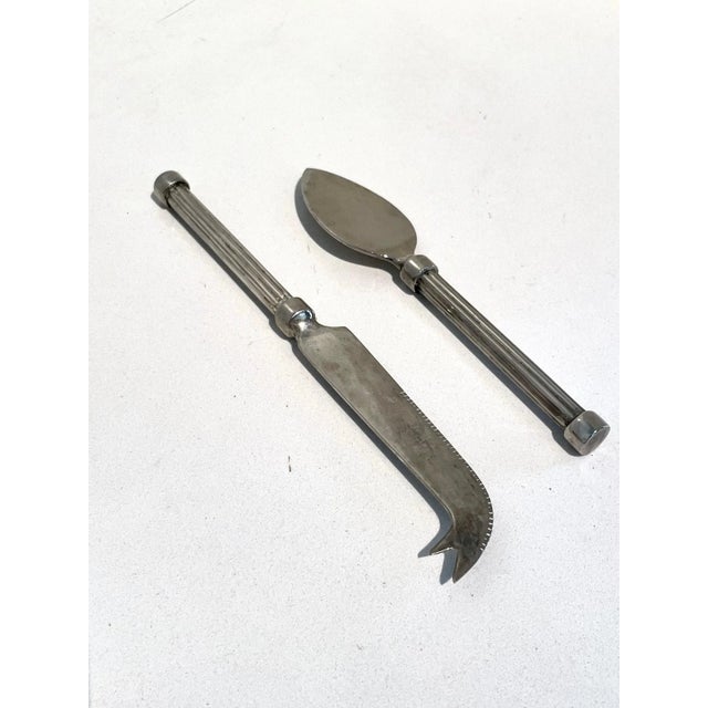 Brown Charcuterie Set with Domed Glass Lid Wooden Board Knife & Fork - 4 Pieces For Sale - Image 8 of 10