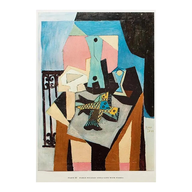 1950s After Pablo Picasso "Still-Life With Fishes", First Edition Swiss Full-Color Print For Sale