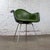 Mid-Century Modern 1971 MCM Eames Herman Miller Molded Fiberglass Shell Armchair Upholstered Green Naugahyde Galvanized H Base For Sale - Image 3 of 18