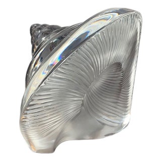 Late 20th Century Baccarat Crystal Nautilus Shell Sculpture, France. For Sale