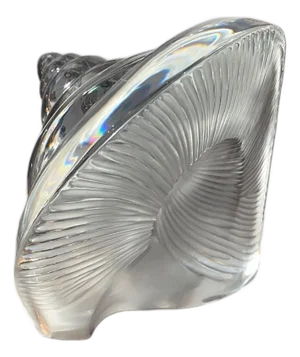 Late 20th Century Baccarat Crystal Nautilus Shell Sculpture, France.