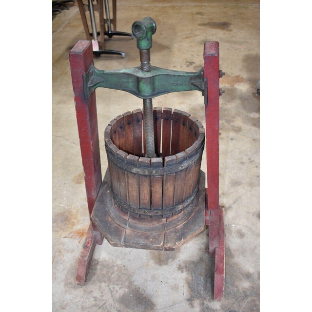 Antique Primitive Red & Green Grape, Wine Fruit Press Chairish