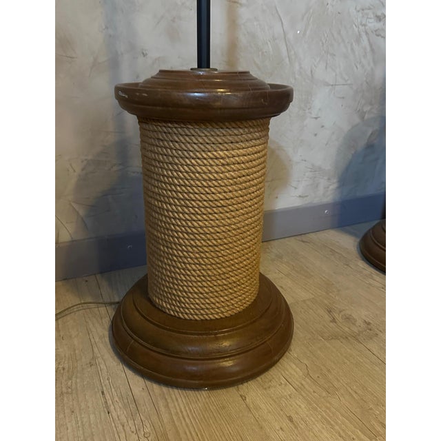 Wood Floor Lamps, Set of 2 For Sale - Image 7 of 13