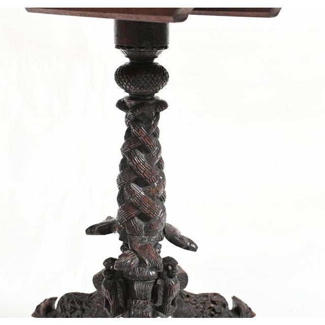 Wood Carved Burmese Side Table, 1840 For Sale - Image 7 of 9