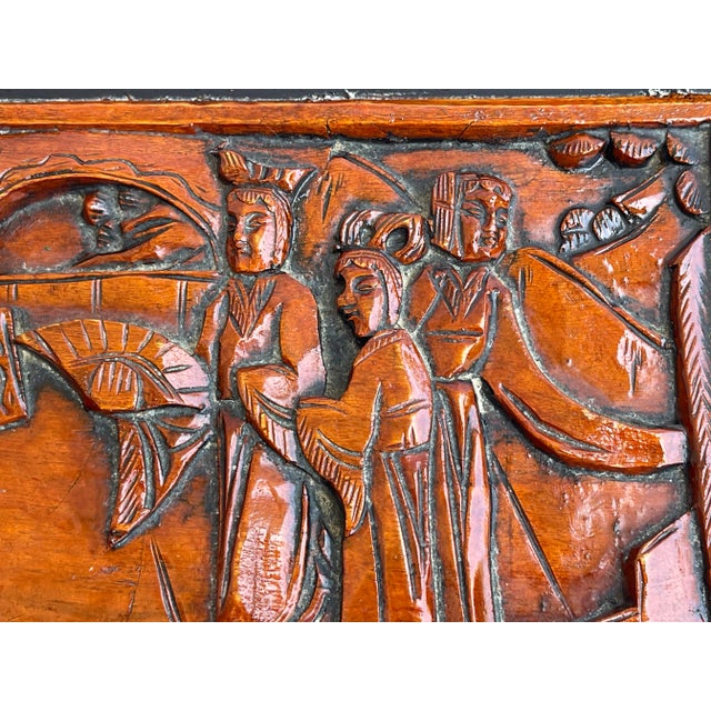 Teduced- Antique Chinese Handcarved Chest Trunk For Sale In Miami - Image 6 of 7