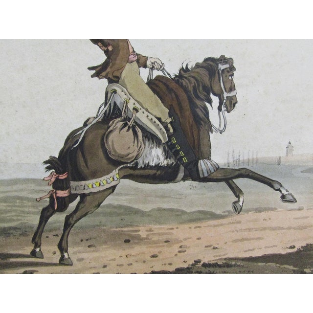 1809 Hand-Colored Engraving Spanish Courier by William Bradford Framed Antique Military Print From British Campaign in Spain For Sale In Austin - Image 6 of 11