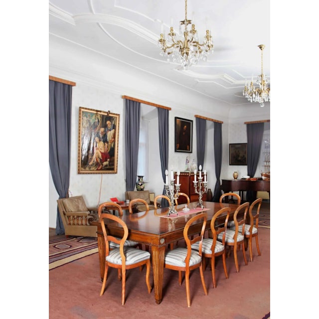 Excellent artistic and craft quality and quality of materials used: solid walnut, fruit wood, cast brass. The table is...