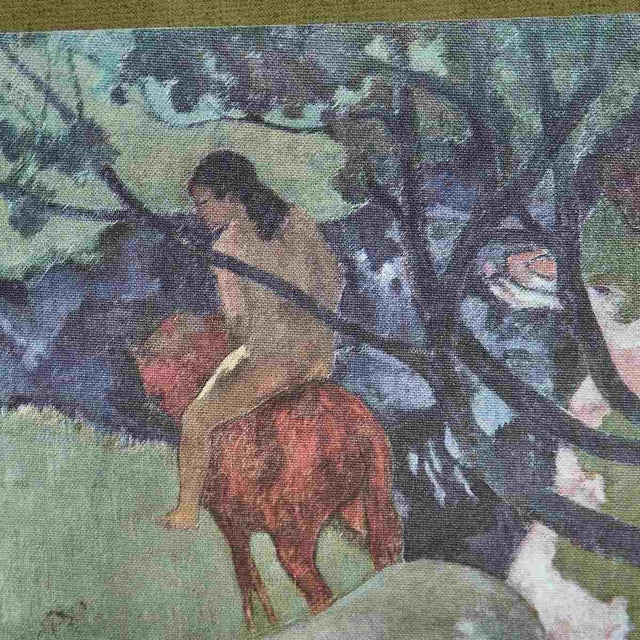 Charming Vintage Print of Gauguin's Horses and Nature