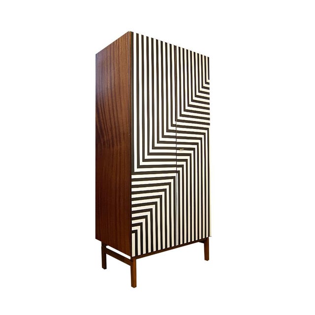 Vintage Polish Wardrobe with Op Art Motif, 1970s For Sale - Image 6 of 6