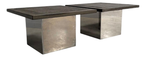 Stainless Steel and Stone Coffee Tables by Peter Draenert, 1970s, Set of 2