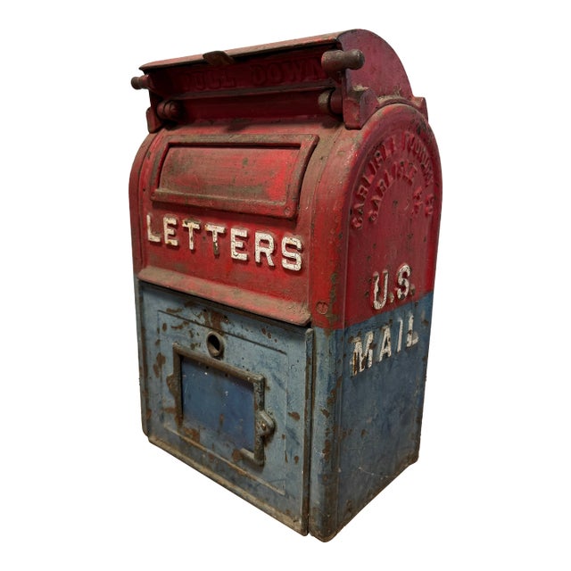 Antique u.s. Mail Cast Iron Street Collection Box — Carlisle Foundry Co., Carlisle Pa, C. Late 19th Century For Sale