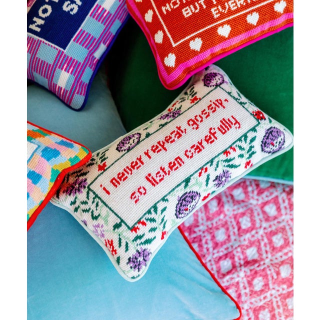 Furbish Gossip Needlepoint Pillow Chairish