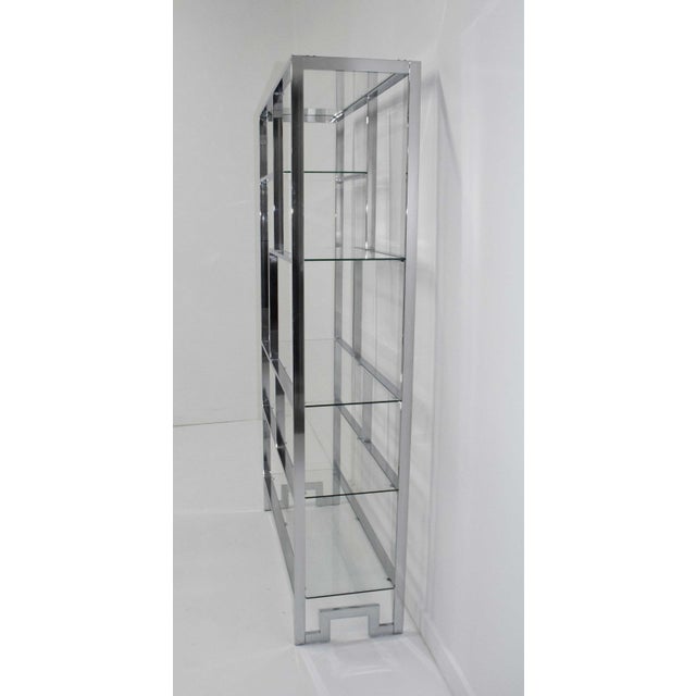 Silver Design Institute of America Chrome and Glass Etagere For Sale - Image 8 of 9