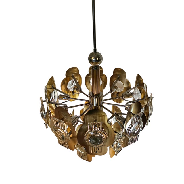 Oscar Torlasco Vintage Chandelier by Oscar Torlasco, 1970s For Sale - Image 4 of 8