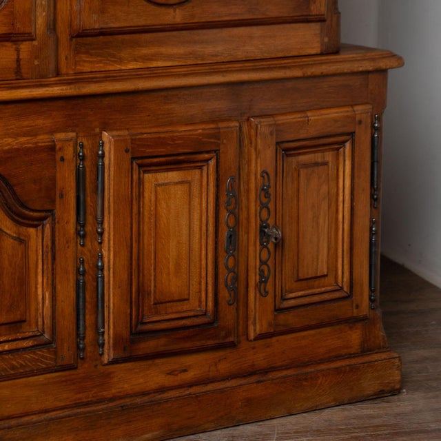 Brown Large 20th Century French Oak Bookcase Display Cabinet For Sale - Image 8 of 9