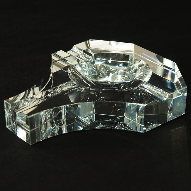 Glass Crystal Ashtray with Mirror Base, 1960s For Sale - Image 7 of 15