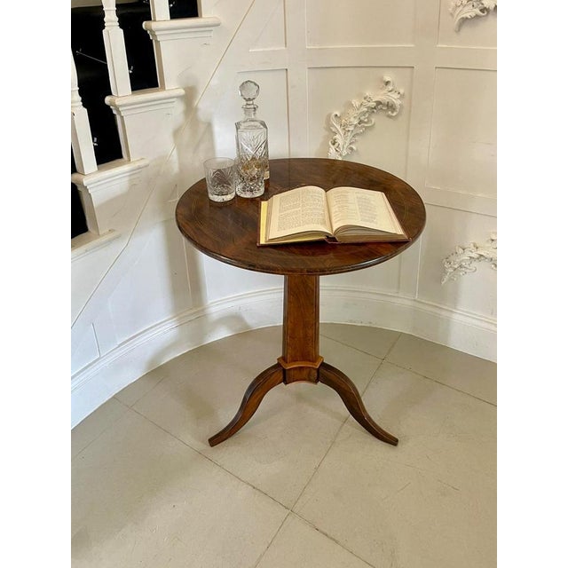 Antique Rosewood Inlaid Circular Table, 1860 For Sale - Image 4 of 11