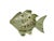 Metal Cutout Metal Green Gold Fish Tealight Candle Holder For Sale - Image 7 of 7