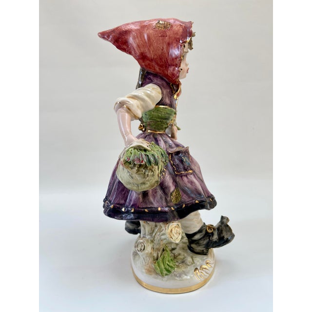 Capo Di Monte Large Vintage Italian Capodimonte Hand-Made Porcelain Figurine For Sale - Image 4 of 11