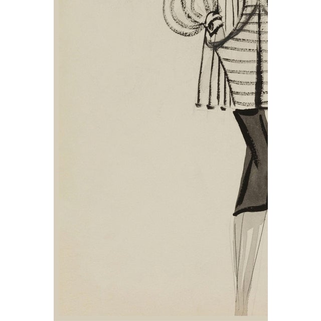 Vintage French Fashion Art Print – Black and White Fashion Illustration, 36" X 48" For Sale In Buffalo - Image 6 of 8