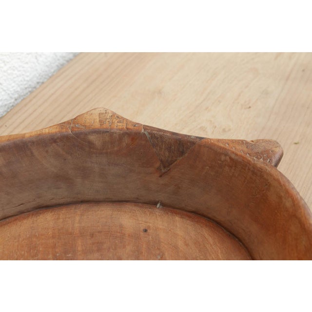 1960s Rustic Farmhouse "Turtle Wood Bowl For Sale - Image 5 of 7