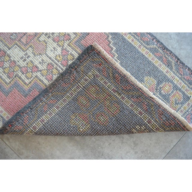 1970s Hand Knotted Door Mat, Entryway Rug, Bath Mat, Kitchen Decor, Small Rug, Turkish Rug - 1′7″ × 3′2″ For Sale - Image 5 of 6