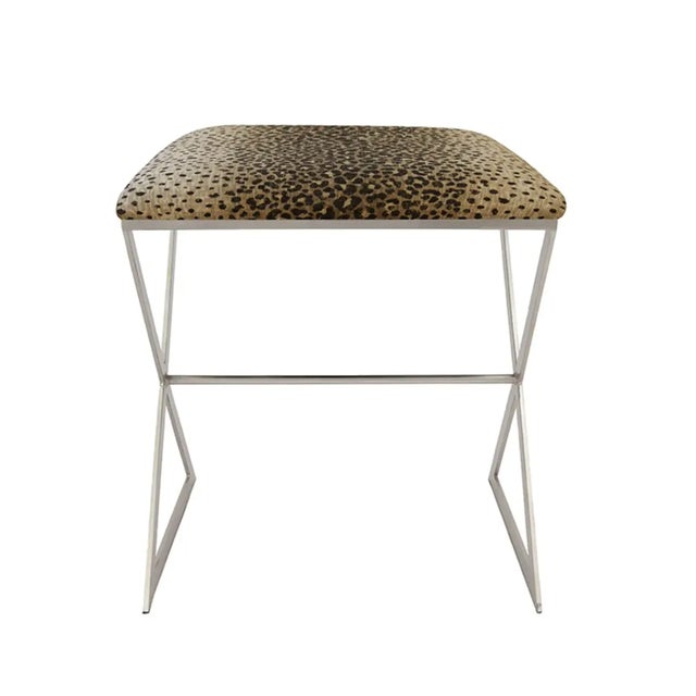 Brand new, special order item. Not vintage. X marks the spot for style! The X Side stool, with its polished nickel frame...