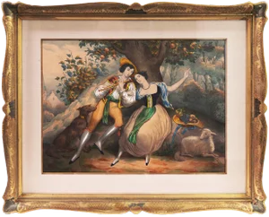 'Autumn' by Ferdinand Dubreuil, Framed Hand-Colored Lithograph