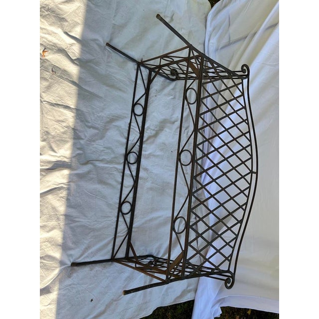 Vintage Lattice Iron Outdoor Bench For Sale - Image 13 of 13